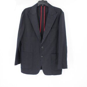 Studiosuits Sport Coat Men 42R Unstructured Linen Peak lapel Patch pockets black